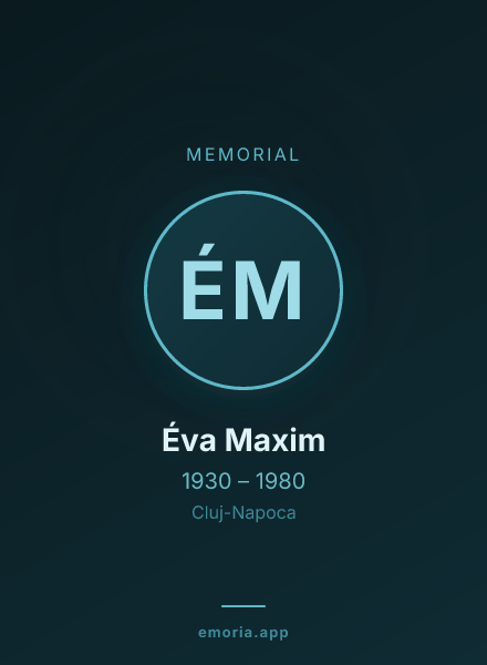 Memorial portrait of Éva Maxim