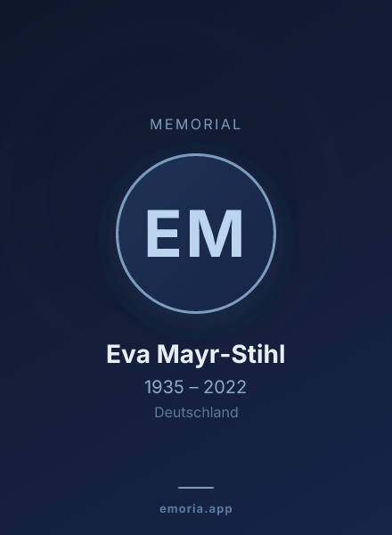 Memorial portrait of Eva Mayr-Stihl