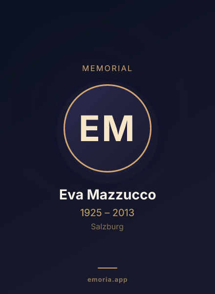 Memorial portrait of Eva Mazzucco