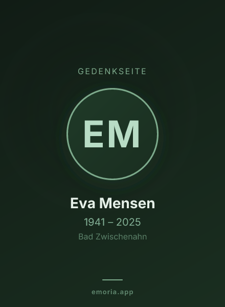 Gedenkportrait von Eva Mensen