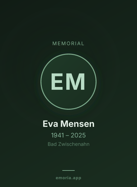 Memorial portrait of Eva Mensen