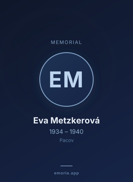 Memorial portrait of Eva Metzkerová