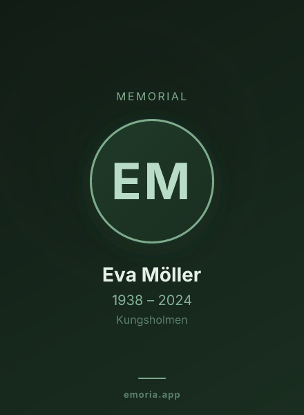 Memorial portrait of Eva Möller