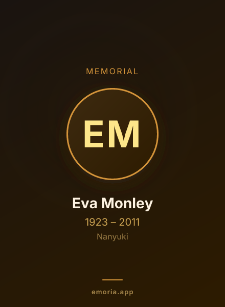Memorial portrait of Eva Monley