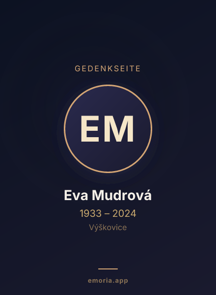 Gedenkportrait von Eva Mudrová