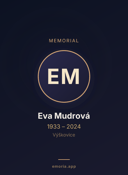 Memorial portrait of Eva Mudrová