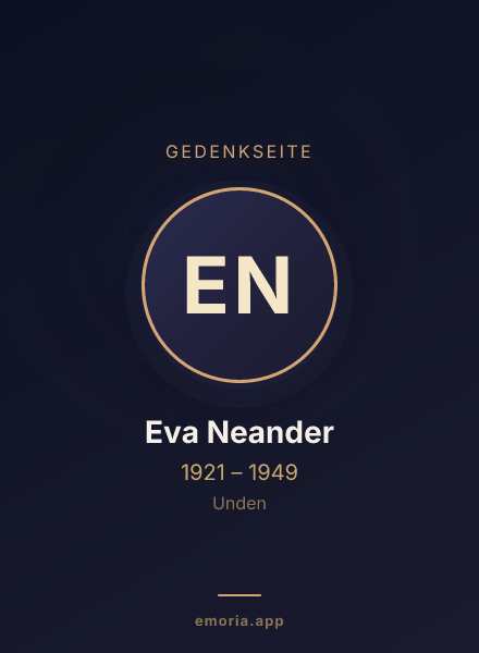 Gedenkportrait von Eva Neander