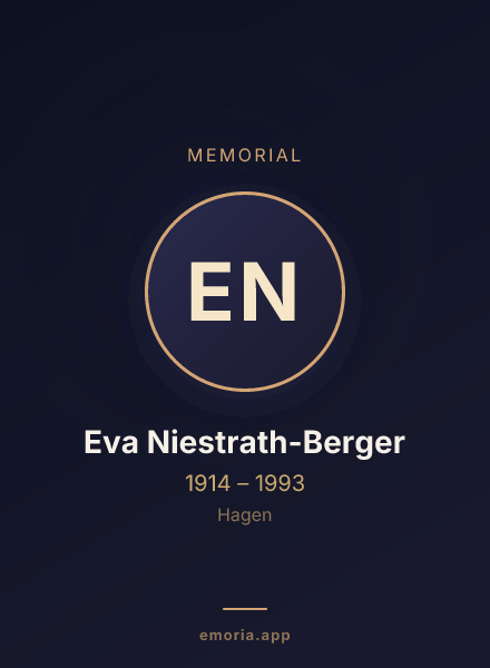 Memorial portrait of Eva Niestrath-Berger