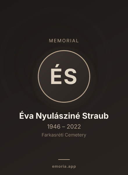 Memorial portrait of Éva Nyulásziné Straub
