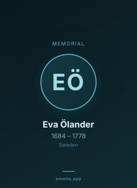 Memorial portrait of Eva Ölander