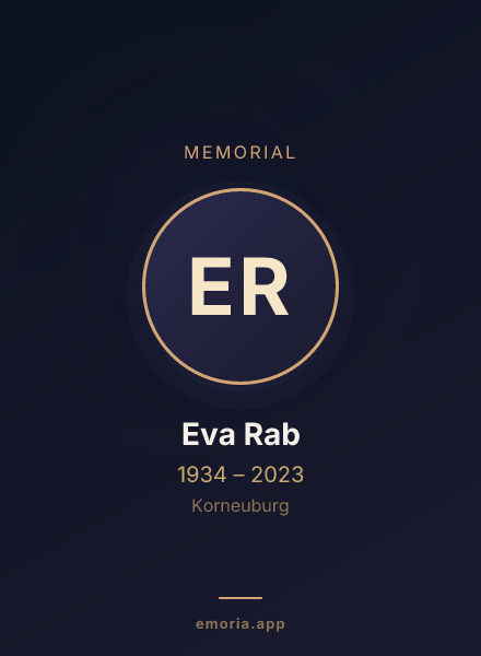 Memorial portrait of Eva Rab