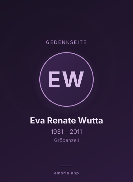 Gedenkportrait von Eva Renate Wutta
