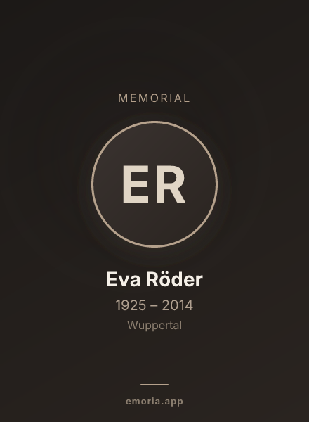 Memorial portrait of Eva Röder