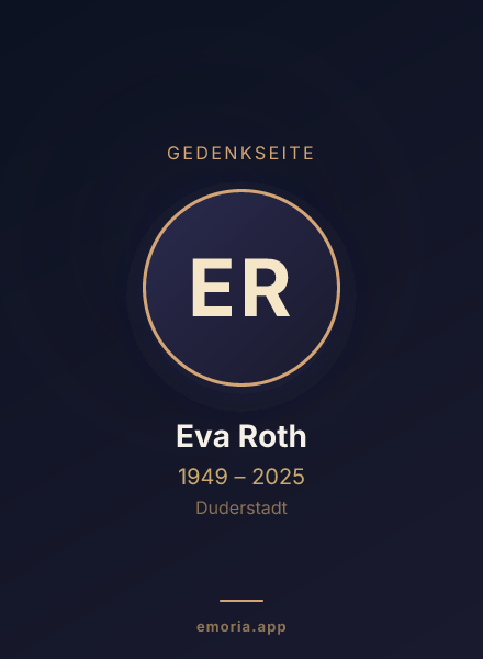Gedenkportrait von Eva Roth