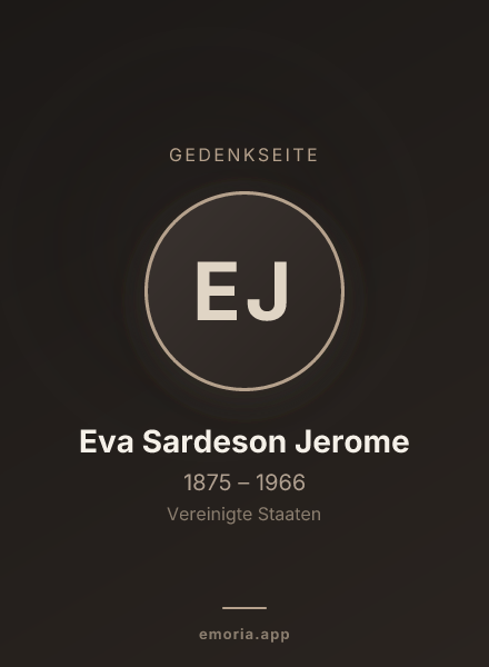 Gedenkportrait von Eva Sardeson Jerome