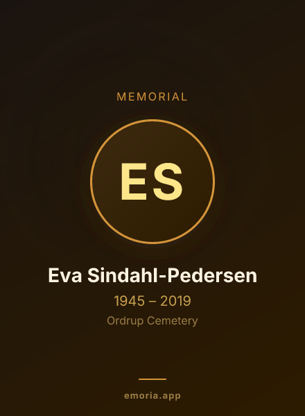 Memorial portrait of Eva Sindahl-Pedersen