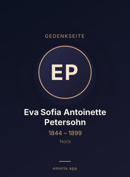Gedenkportrait von Eva Sofia Antoinette Petersohn