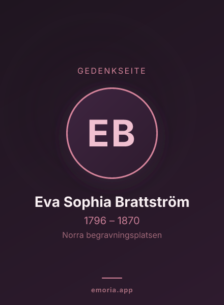 Gedenkportrait von Eva Sophia Brattström