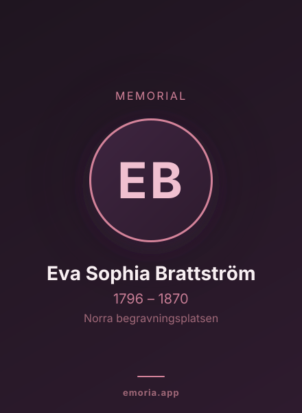 Memorial portrait of Eva Sophia Brattström