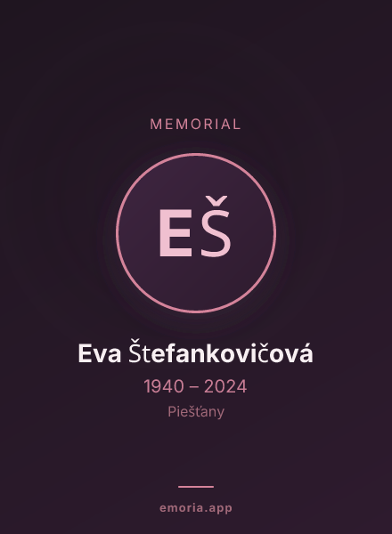Memorial portrait of Eva Štefankovičová