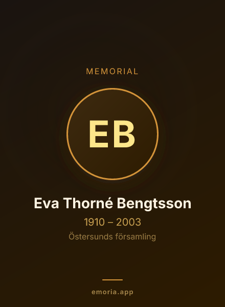 Memorial portrait of Eva Thorné Bengtsson