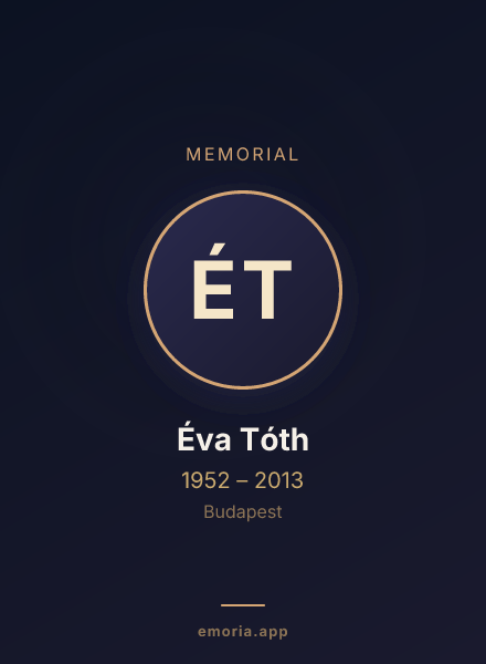 Memorial portrait of Éva Tóth