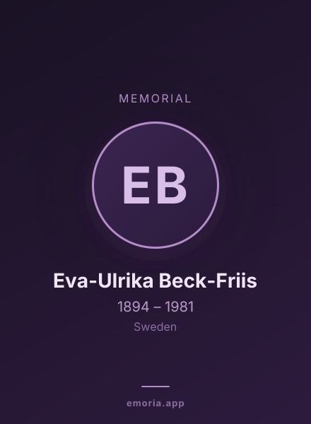 Memorial portrait of Eva-Ulrika Beck-Friis