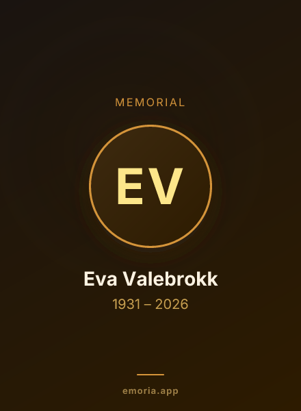 Memorial portrait of Eva Valebrokk