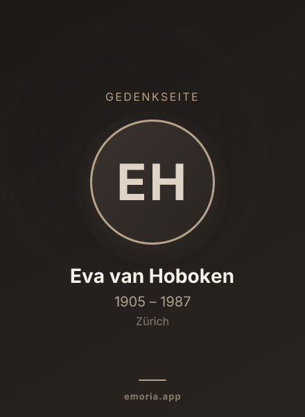 Gedenkportrait von Eva van Hoboken