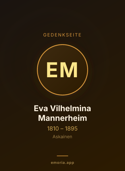 Gedenkportrait von Eva Vilhelmina Mannerheim