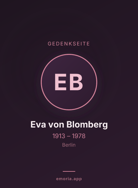 Gedenkportrait von Eva von Blomberg