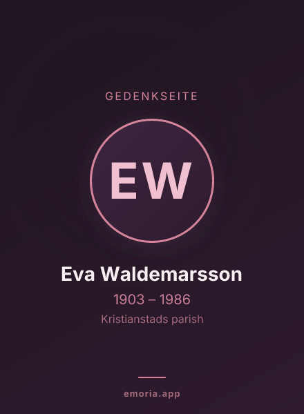 Gedenkportrait von Eva Waldemarsson