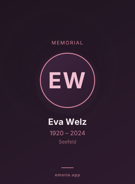 Memorial portrait of Eva Welz