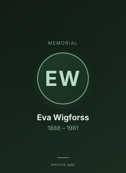 Memorial portrait of Eva Wigforss