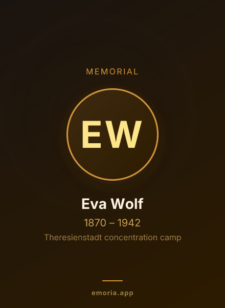 Memorial portrait of Eva Wolf