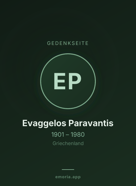 Gedenkportrait von Evaggelos Paravantis