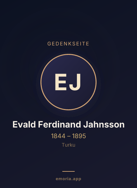 Gedenkportrait von Evald Ferdinand Jahnsson