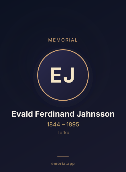 Memorial portrait of Evald Ferdinand Jahnsson