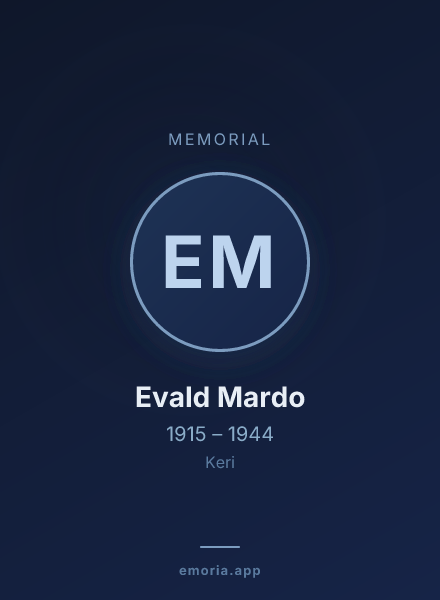 Memorial portrait of Evald Mardo