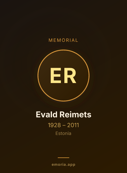 Memorial portrait of Evald Reimets