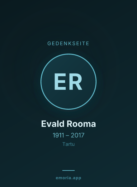 Gedenkportrait von Evald Rooma