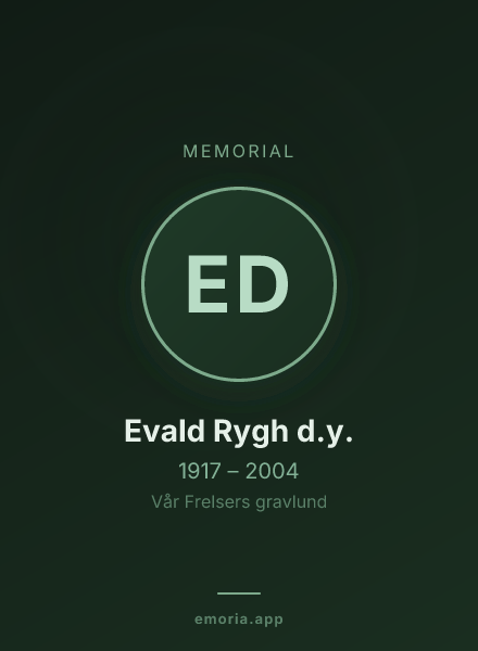 Memorial portrait of Evald Rygh d.y.