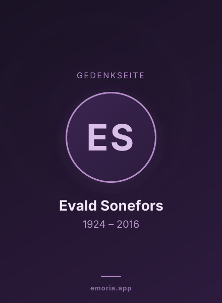 Gedenkportrait von Evald Sonefors