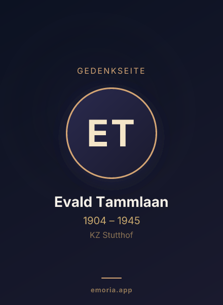 Gedenkportrait von Evald Tammlaan