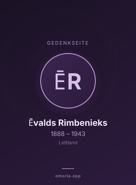 Gedenkportrait von Ēvalds Rimbenieks