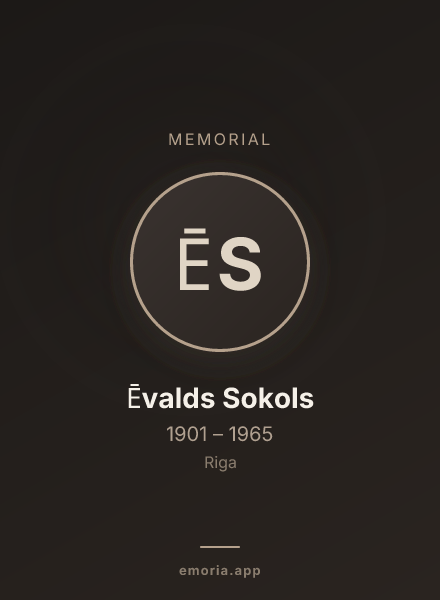 Memorial portrait of Ēvalds Sokols