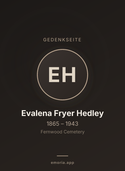Gedenkportrait von Evalena Fryer Hedley