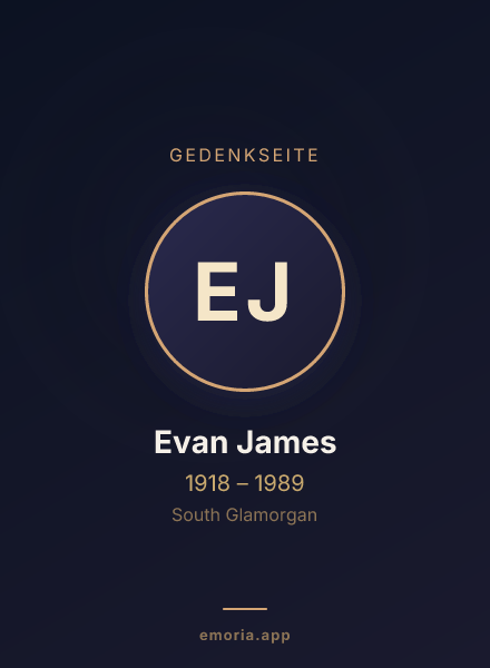 Gedenkportrait von Evan James