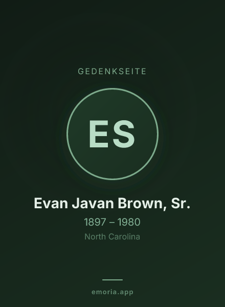 Gedenkportrait von Evan Javan Brown, Sr.