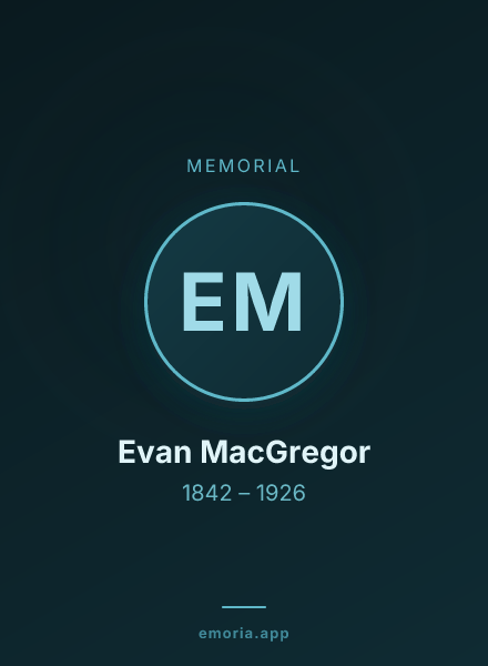 Memorial portrait of Evan MacGregor
